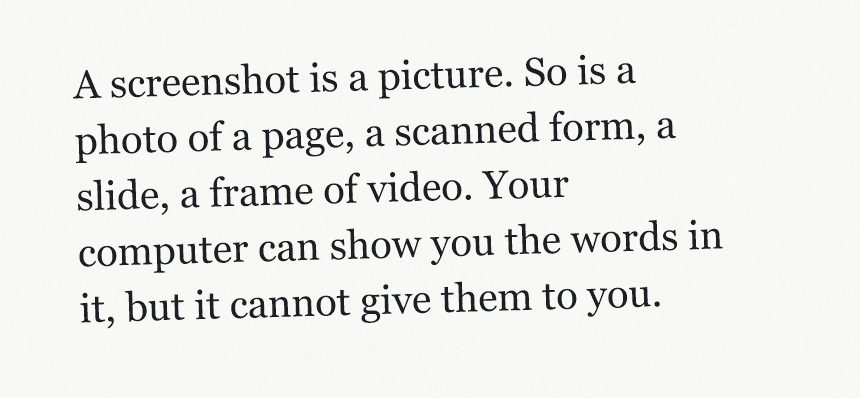 Four lines of printed text, slightly crooked, as they would appear in a photograph of a page.